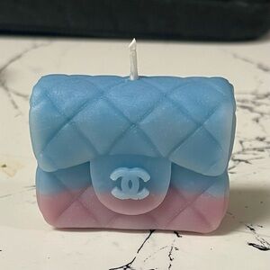 Blue & Pink Luxury Designer Purse Candle | Scented Home Decor